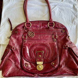 HAYDEN - HARNETT Dark Plum Patent Leather Trophy Bag